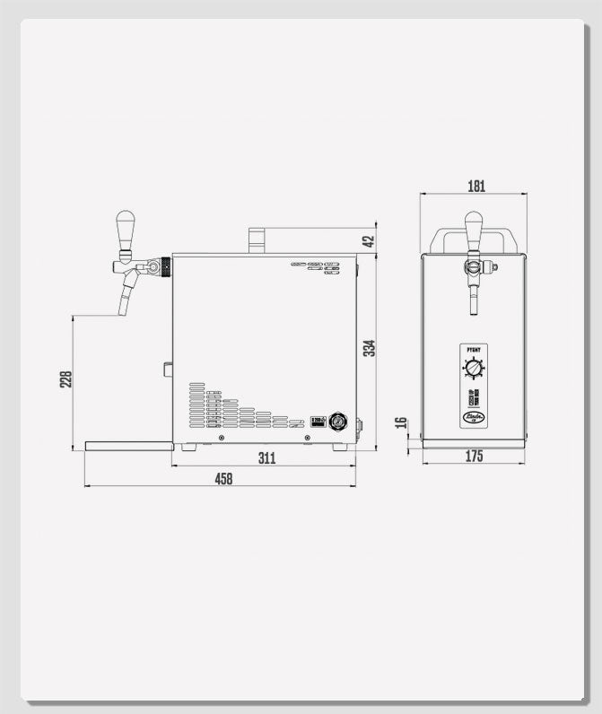 Double Tap Cold Brew Coffee Countertop Flash Chiller w/Compressor, BIK Compatible - Plug & Play Cafe Starter KIT + FREE Keg w/Injector Installed