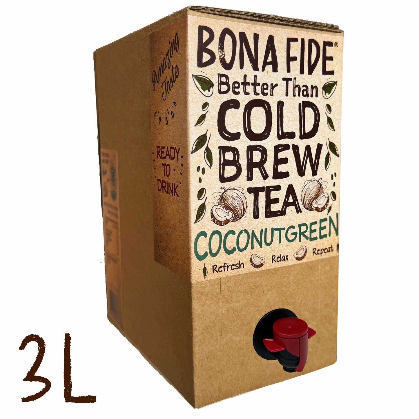 Mieux que le sachet de thé infusé à froid en boîte (BIB) vert noix de coco 3L 101FLoz