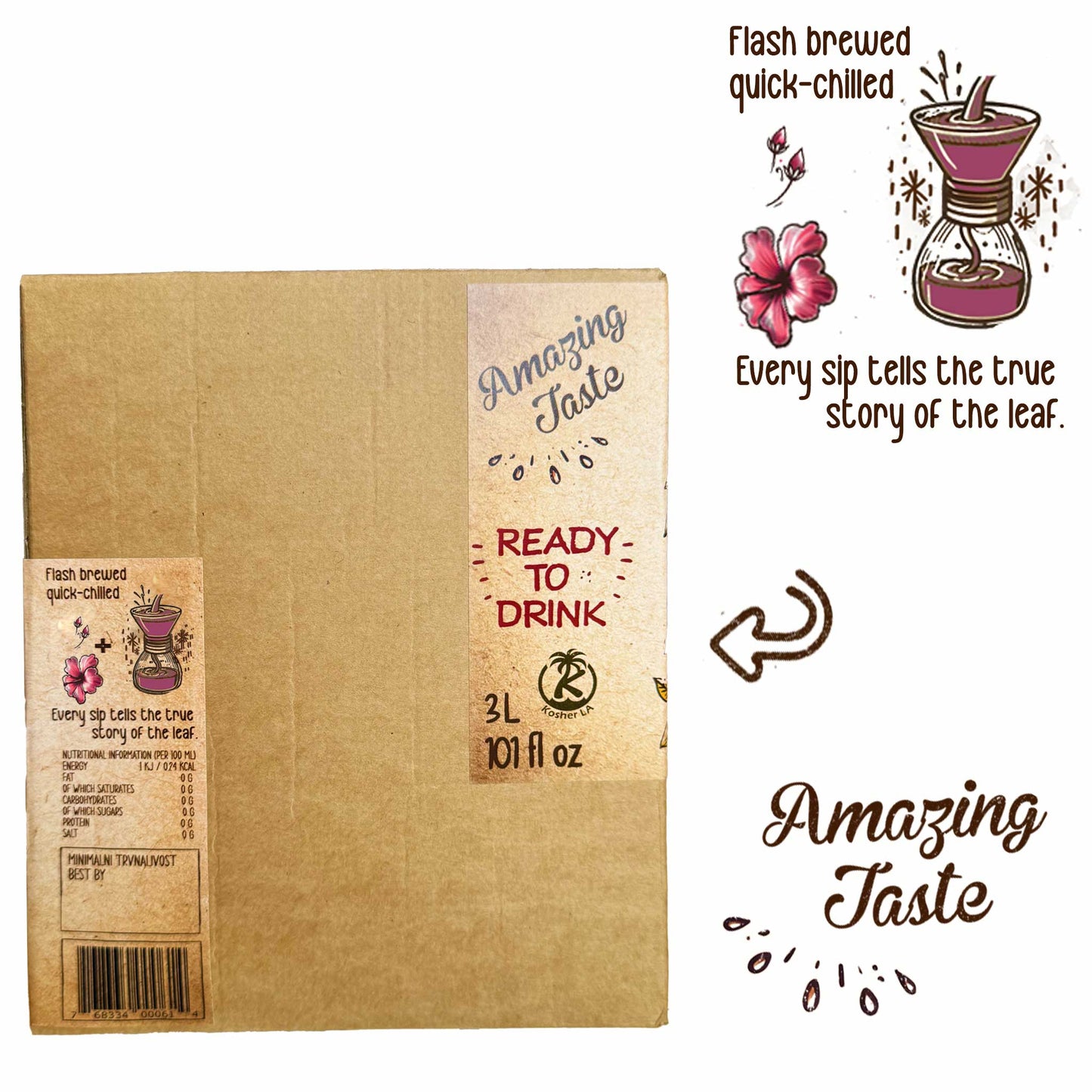 Mieux que le sachet de thé infusé à froid dans une boîte (BIB) Hibiscus 3L 101FLoz