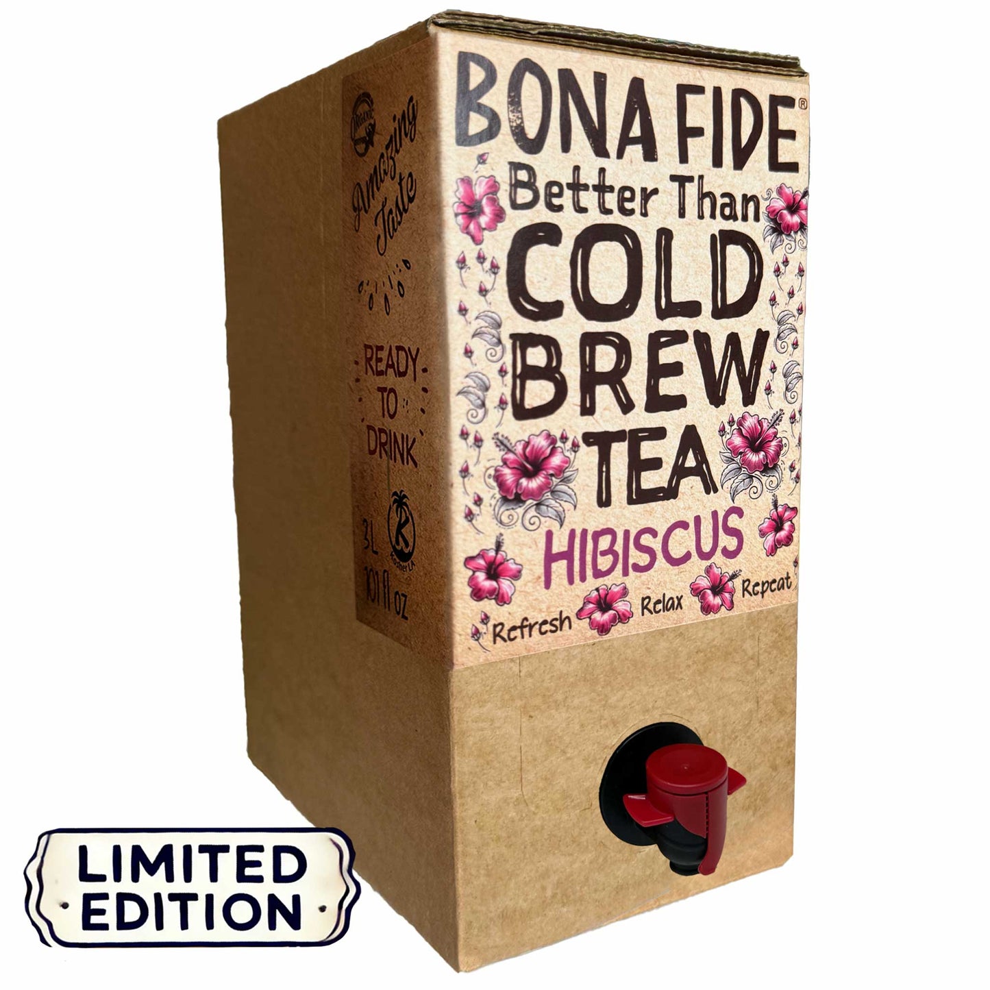 Mieux que le sachet de thé infusé à froid dans une boîte (BIB) Hibiscus 3L 101FLoz