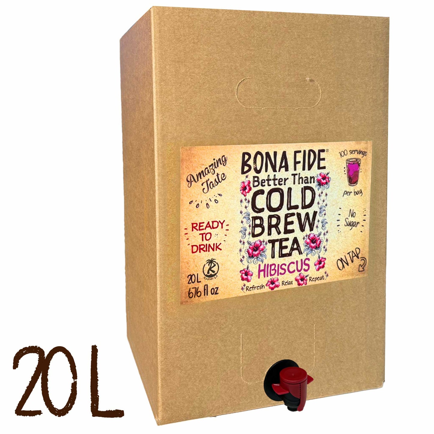 Better Than Cold Brew Tea Bag In Box (BIB) Hibiscus 20L 676FLoz