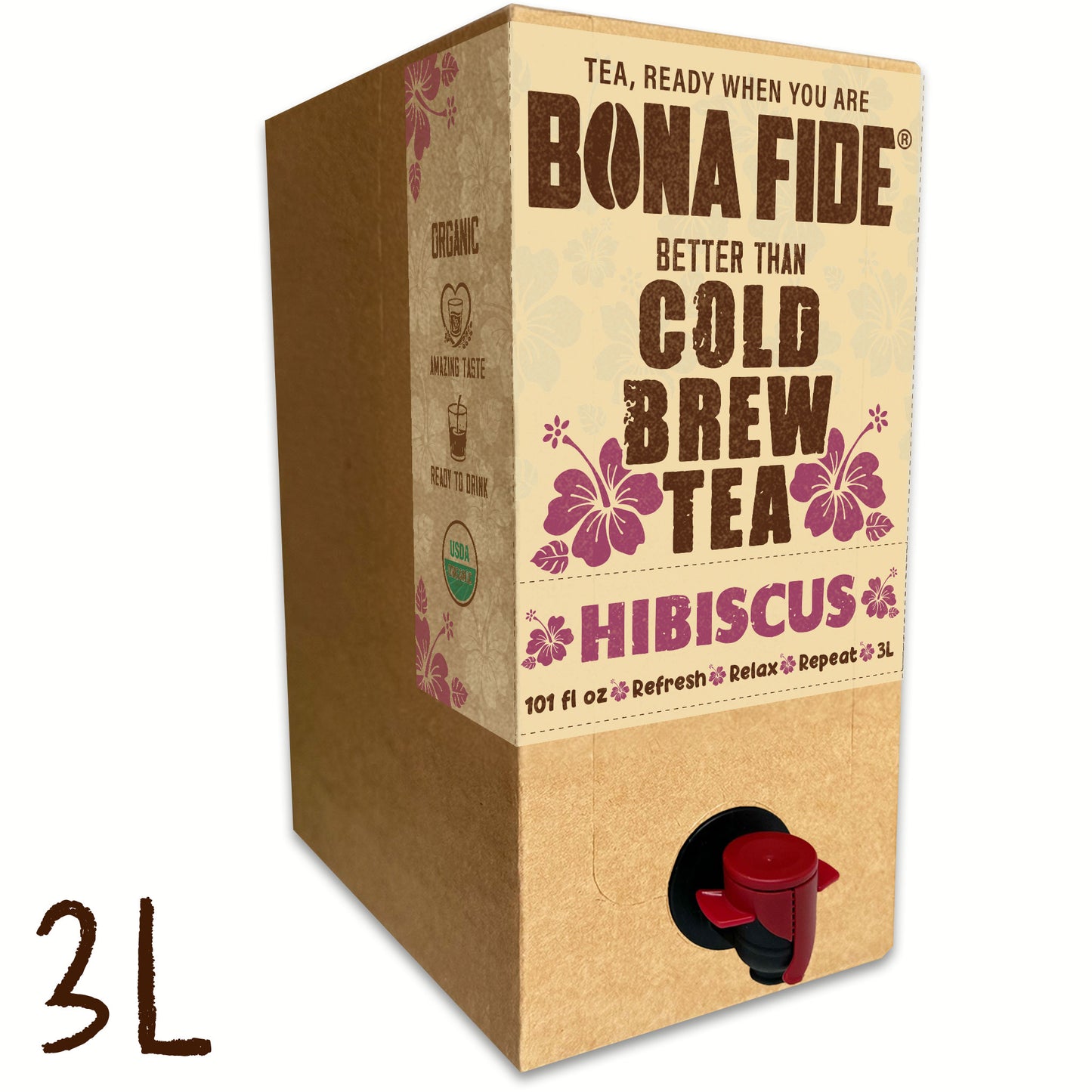Better Than Cold Brew Tea Bag In Box (BIB) Hibiscus 3L 101FLoz