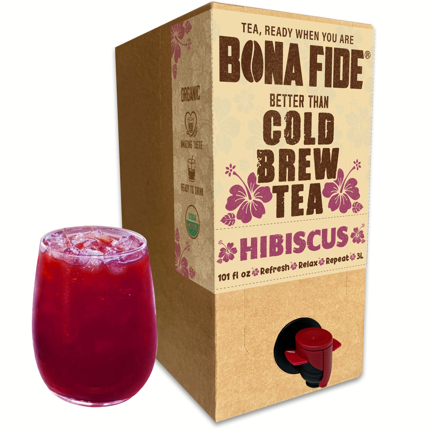 Better Than Cold Brew Tea Bag In Box (BIB) Hibiscus 3L 101FLoz