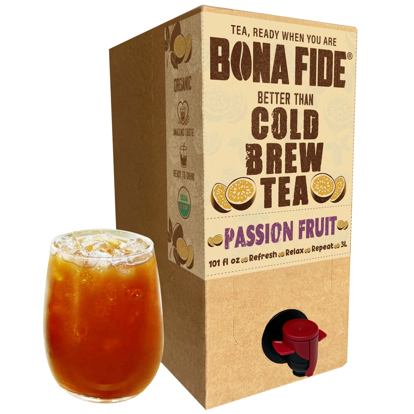 Better Than Cold Brew Tea Bag In Box (BIB) Passion Fruit 3L 101FLoz